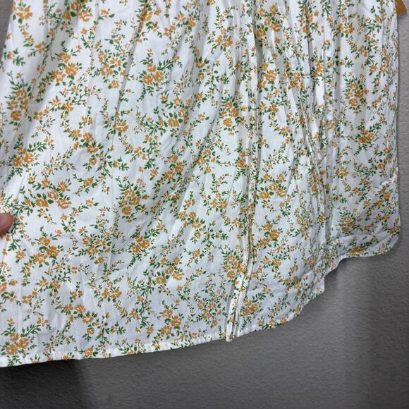 Kourt Size Small Hopely Mini Shift Dress White Green Floral Cotton Sleeveless - Picture 8 of 11